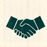 Handshake icon representing customer-centricity