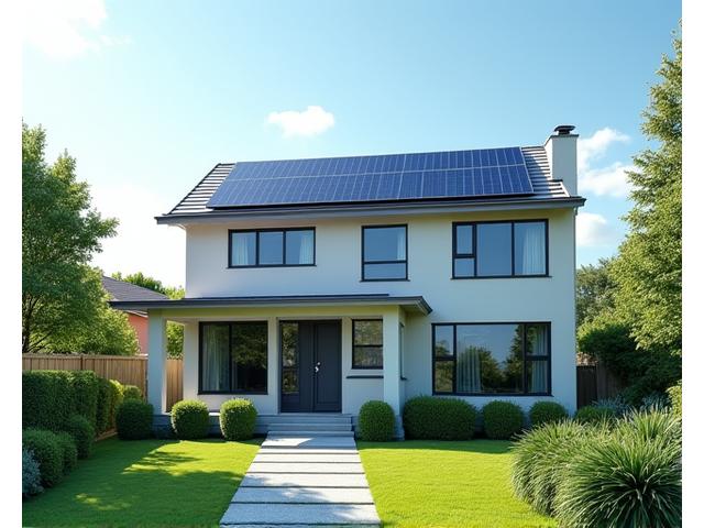 Residential Solar Panels on a modern home roof