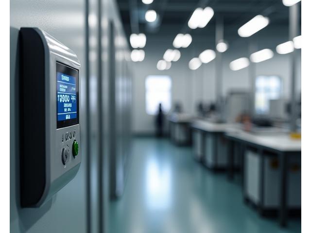 Small manufacturing business interior with smart energy meters
