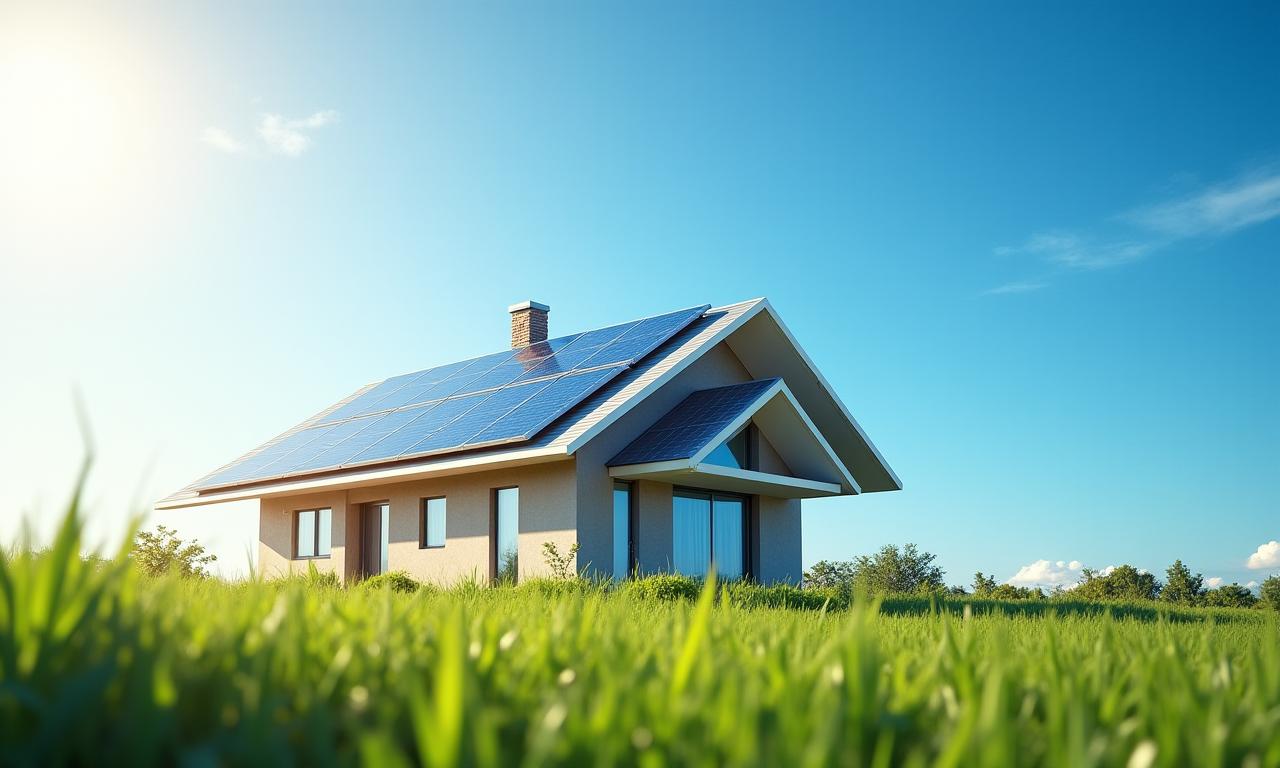 Modern home with solar panels under a clear sky, symbolizing smart energy
